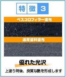 特徴3:優れた光沢(上塗り時後、良質な艶を形成します)