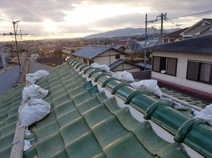屋根修理後の瓦屋根