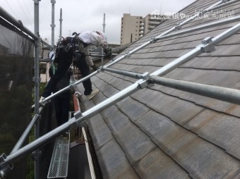 屋根足場組始め