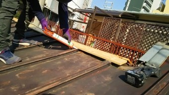 棟板金交換工事 貫板の施工