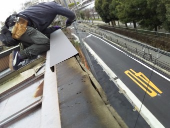 パラペット笠木板金取り換え工事