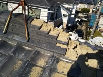 7段のし瓦をすべて撤去