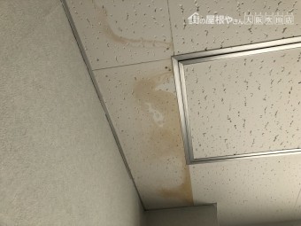 天井クロスに雨染み