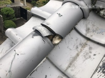 台風で被災した瓦屋根