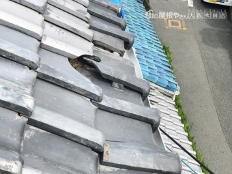 台風で被災した瓦屋根