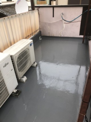 防水塗装しなおした屋上ベランダ