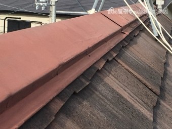 屋根の大棟の釘浮き