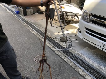 台風で落下したアンテナ