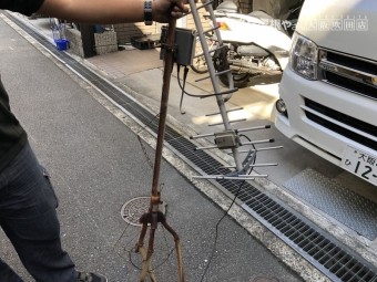 台風で落下したアンテナ