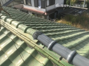 既存棟瓦の状態