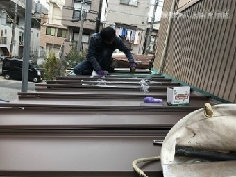 下屋根カバー工事立平の施