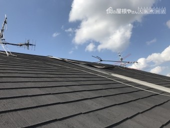 スレート屋根板金めくれ