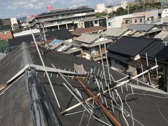 摂津市 台風被害 アンテナの倒壊