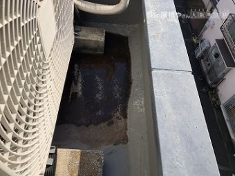 室外機の裏のウレタン防水箇所