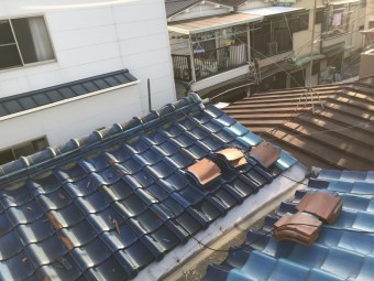 台風で被災した瓦屋根