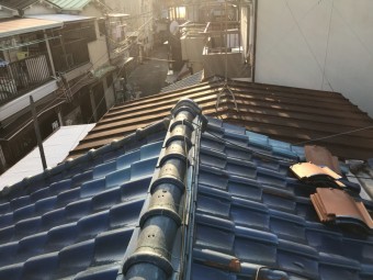 台風で被災した瓦屋根