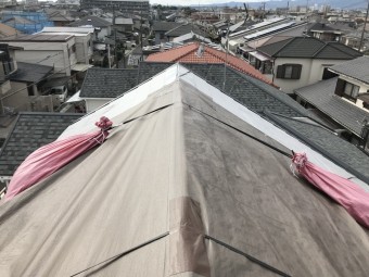 応急処置カバーされた屋根
