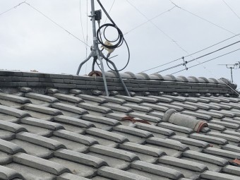 台風で被災した瓦屋根