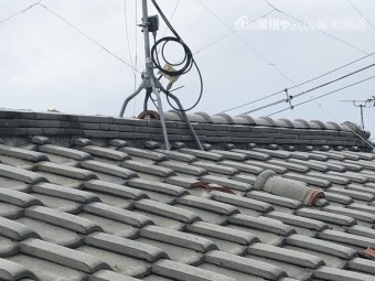 台風で被災した瓦屋根