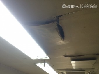 雨漏りによる天井の剥がれや裂けなどの劣化