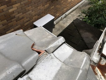 台風により被害のあった瓦屋根