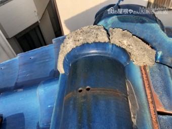 地震で崩れた漆喰