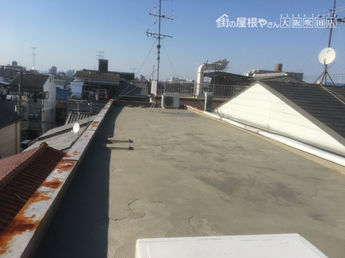 ウレタン防水塗装工事途中経過
