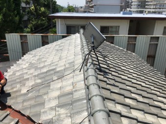 豊中市 葺き替え前の瓦屋根