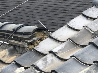 豊中市 瓦差し替え 地震で被災のあった瓦屋根