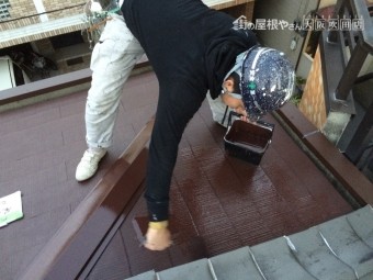 スレート屋根上塗り塗装
