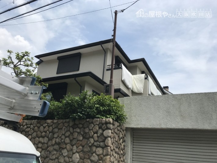吹田市スレート屋根葺き替え工事建物全貌