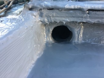 ドレン廻りウレタン防水工事完了