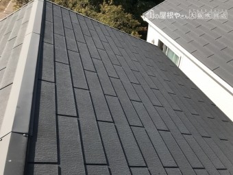 スレート屋根大棟板金はずれ