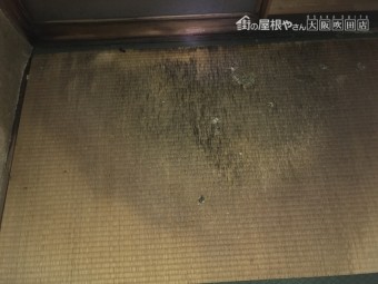 雨漏りにより劣化した畳