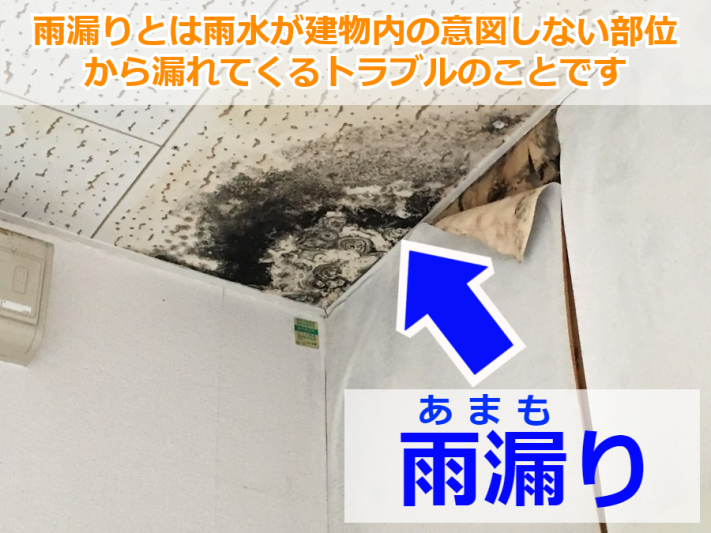 雨漏りしている居室内
