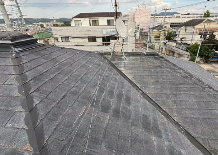 大和ハウス戸建ての差し棟仕様の屋根カバー工事を行う前の様子
