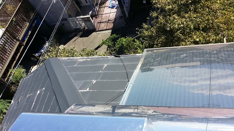 スレート屋根に太陽光パネル