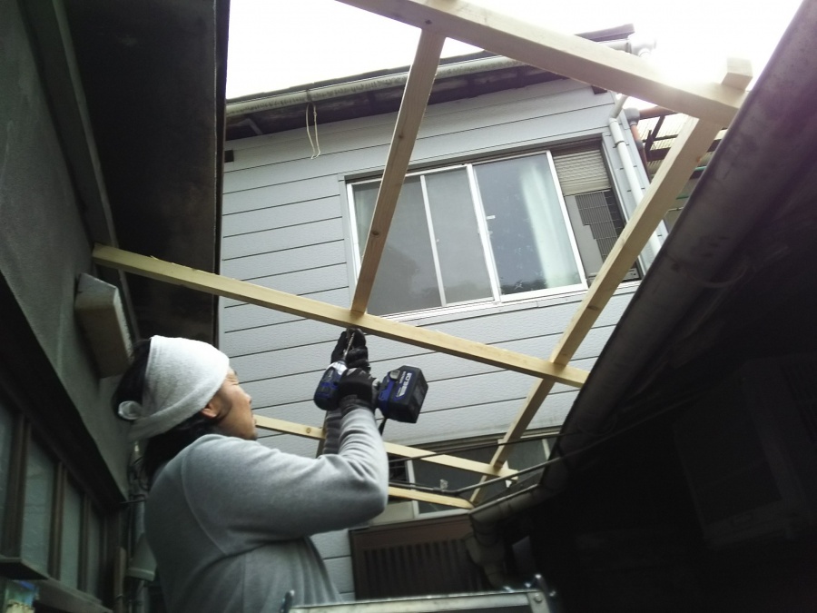 波板ポリカ　軸組み作成