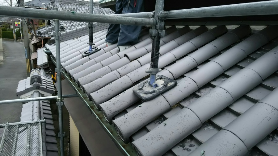 足場作成の様子