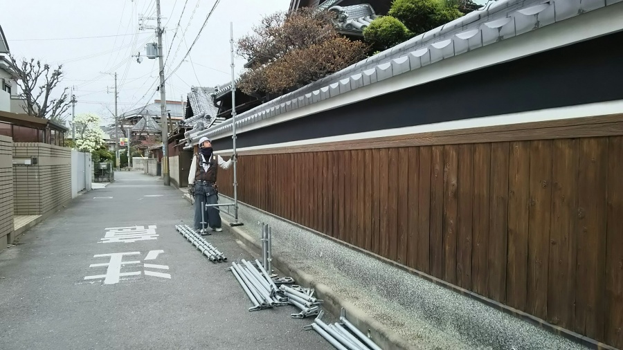 足場作成の様子