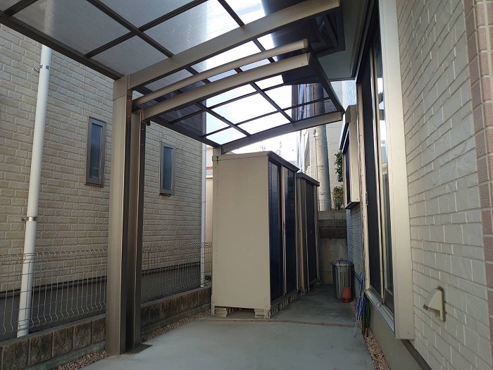 ガレージ屋根の延長工事を行った後の様子
