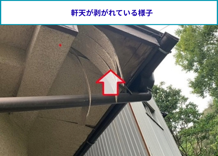 軒天補修を行う現場の様子