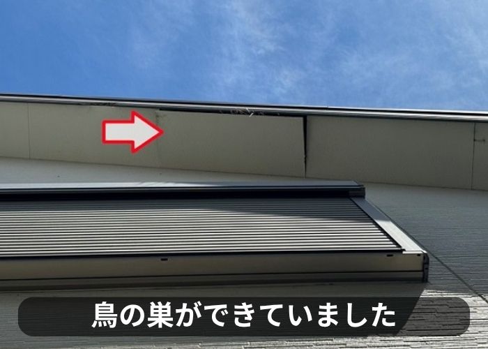 大阪市で軒天の補修工事を行う前の軒天内部