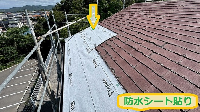 豊中市｜工事内容公開！面積75㎡の切妻屋根をニチハ製スレートで重ね葺き工事