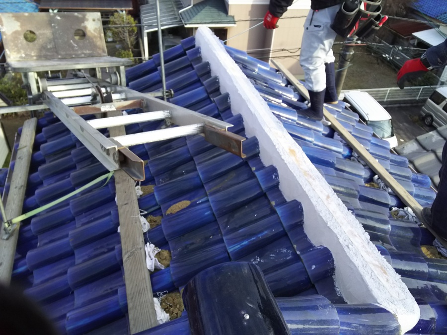 棟積み替え工事　南蛮漆喰