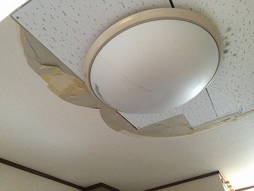 雨漏り調査　天井雨染み調査
