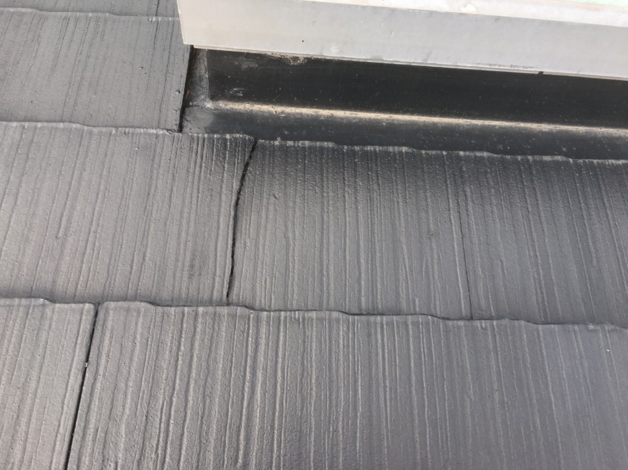 雨漏り　現地調査　スレートの状態