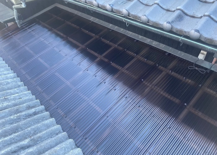 大阪市でストックヤードの波板貼り替えを行った後の様子