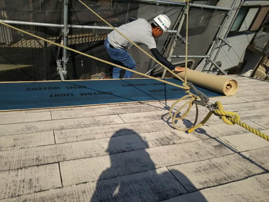 防水シートの施工