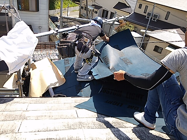 防水シートの施工